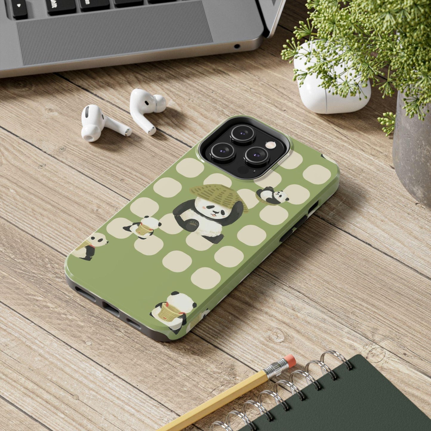 Bamboo Basket Pandas iPhone Cases