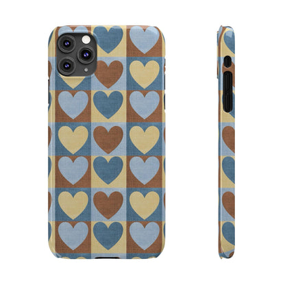 Retro Heart Mosaic Grid Case iPhone Cases