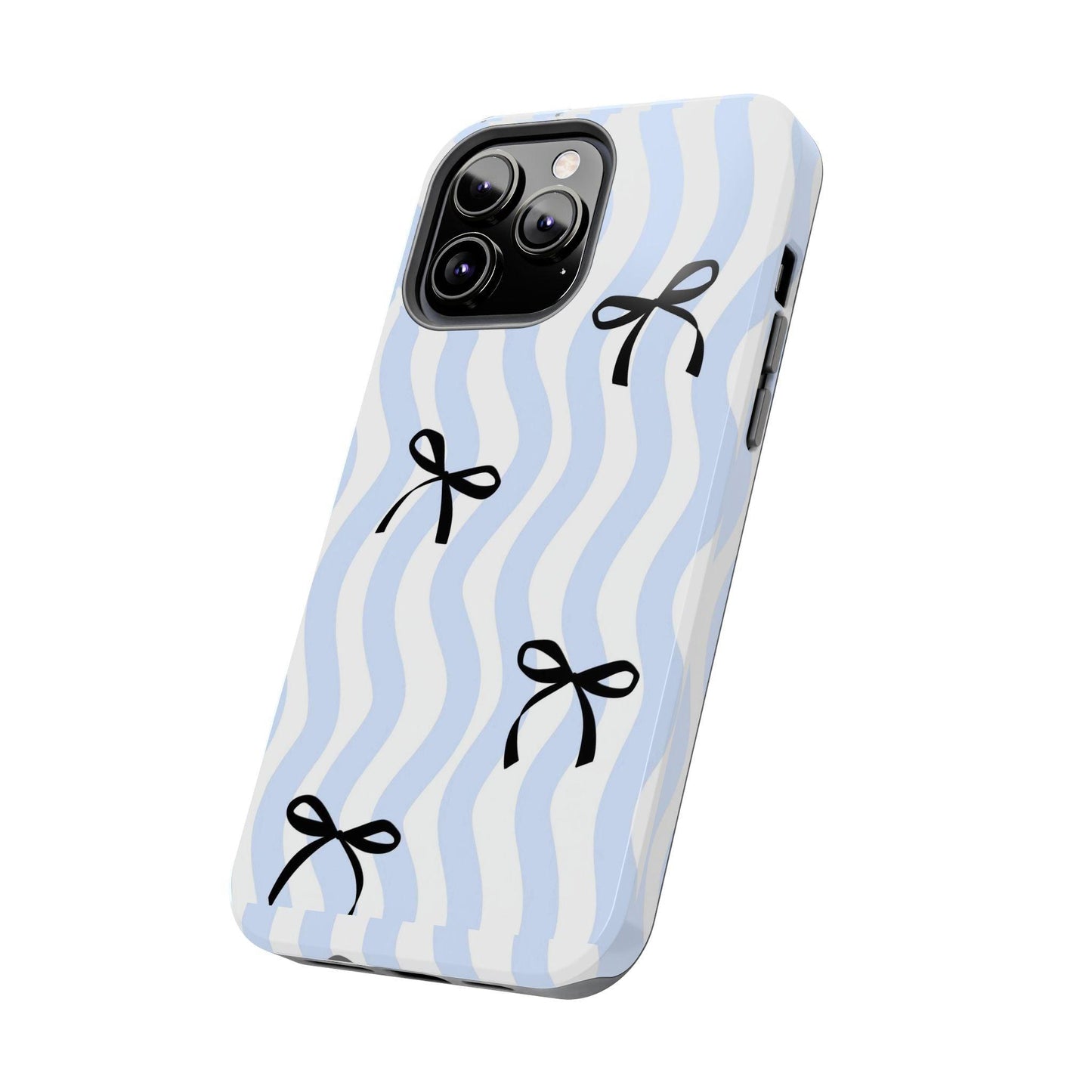 Bowtiful Blue Wavy Bliss Tough iPhone Cases