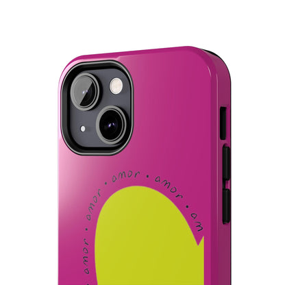 Amor Neon Heart Tough iPhone Cases