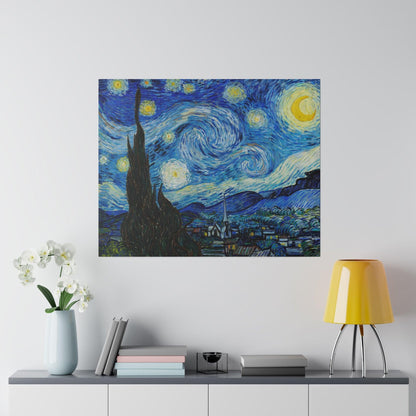 Vincent Van Gogh's The Starry Night (1889) - Matte Canvas, Stretched, 0.75"