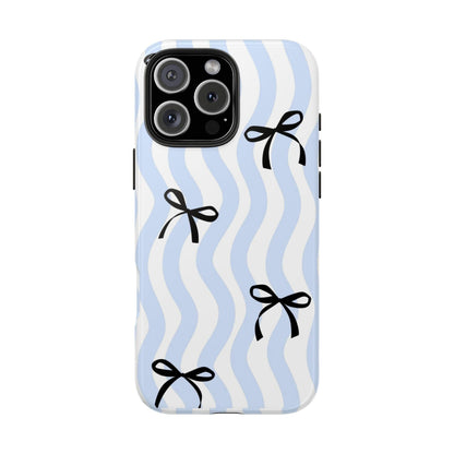 Bowtiful Blue Wavy Bliss Tough iPhone Cases