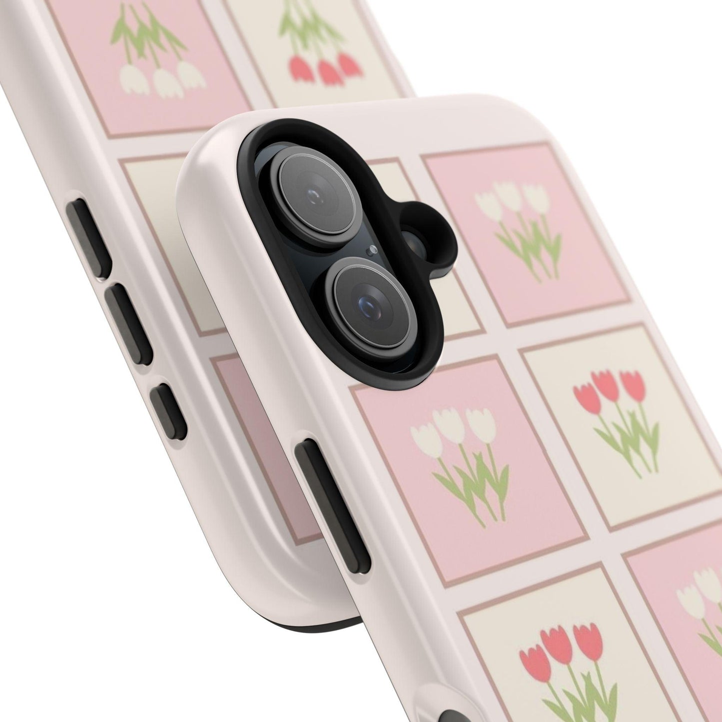 Floral Pastel Tulips Garden Tough iPhone Cases