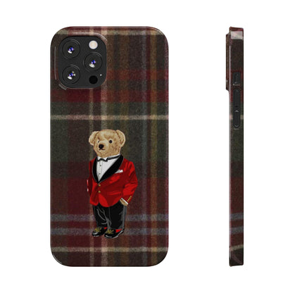 Dapper Bear Plaid Phone Case - Classic Tartan Polo Bear Design iPhone Cases