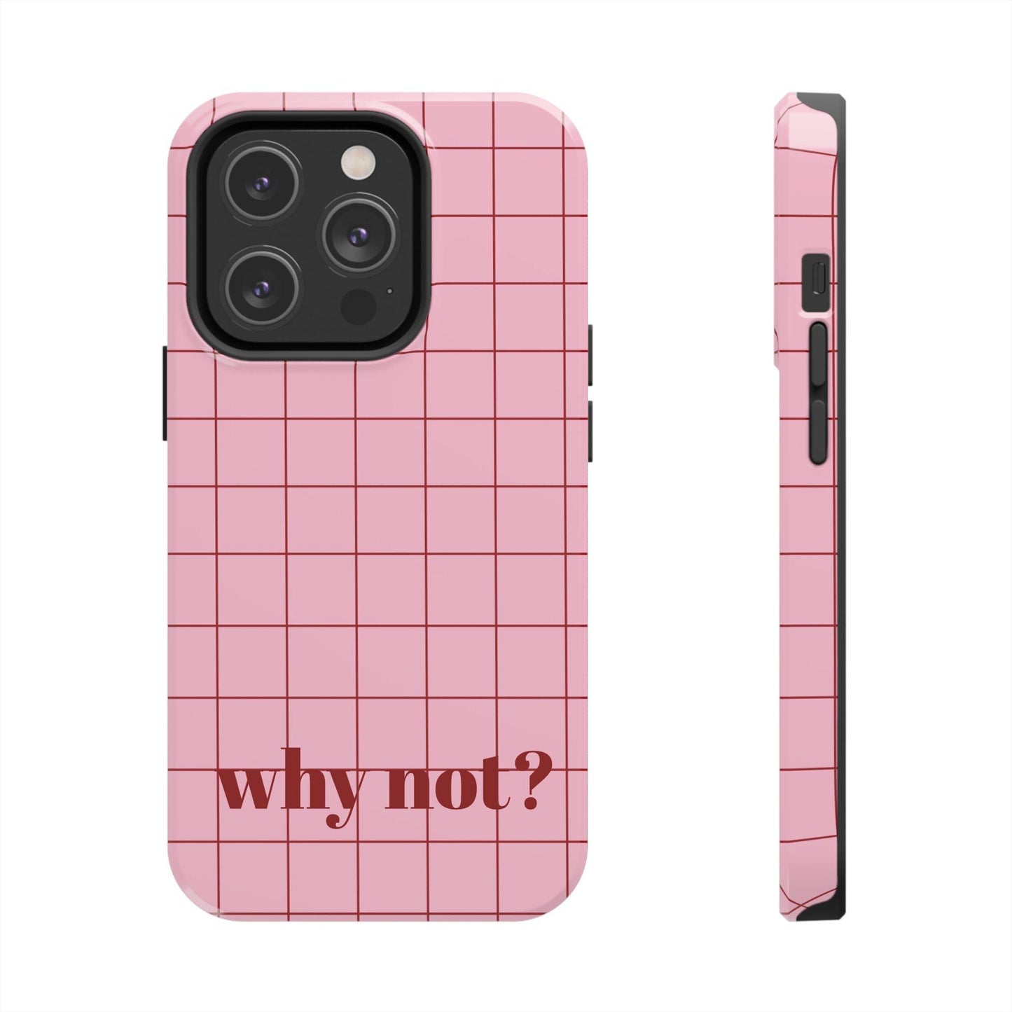 why not? Quirky Tough iPhone Cases - Pink & Red