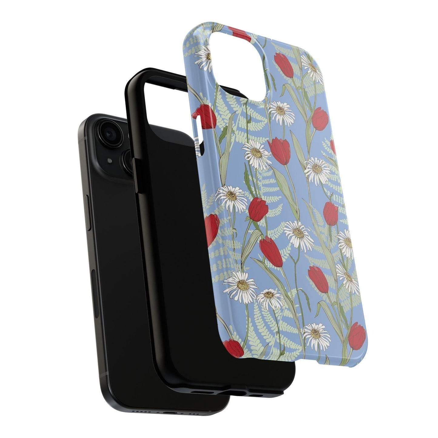 Blooms on Blue Tough iPhone Cases