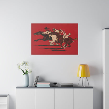 The Runners (1900), vintage horse racing illustration - Matte Canvas, Stretched, 0.75"