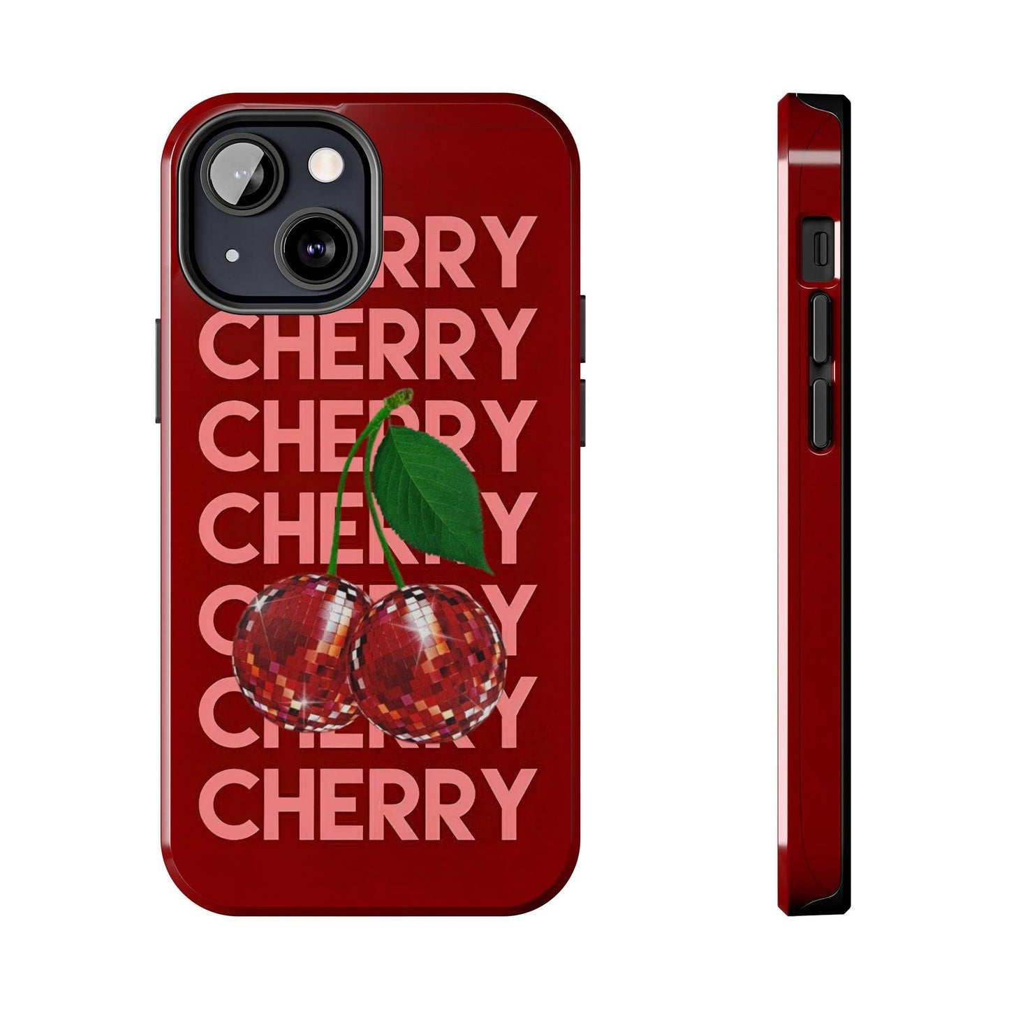 Cherries Disco Inspo iPhone Cases in Cherry Red