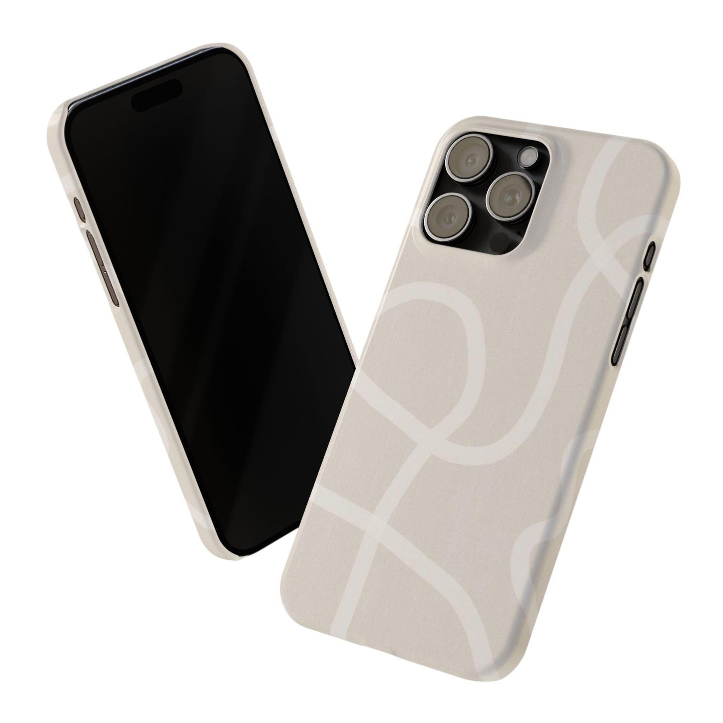 Luxe Minimalist Swirl - Cream Edition Slim iPhone Cases