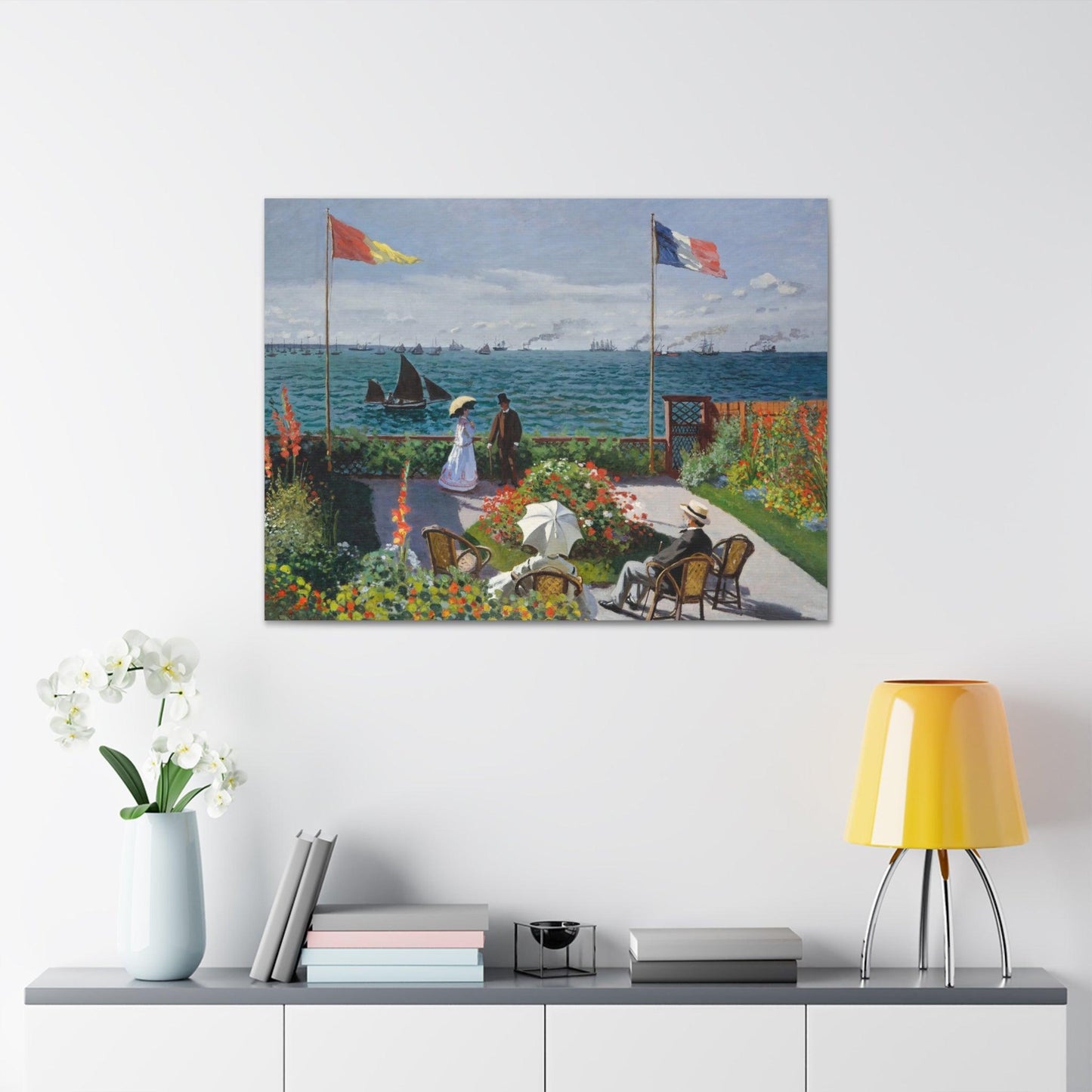 Garden at Sainte - Adresse by Claude Monet - Canvas Gallery Wraps