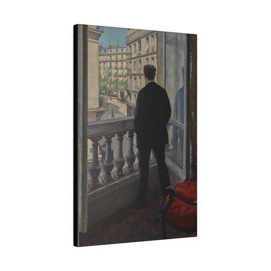 Young Man at His Window by Gustave Caillebotte on Matte Canvas Stretched 0.75