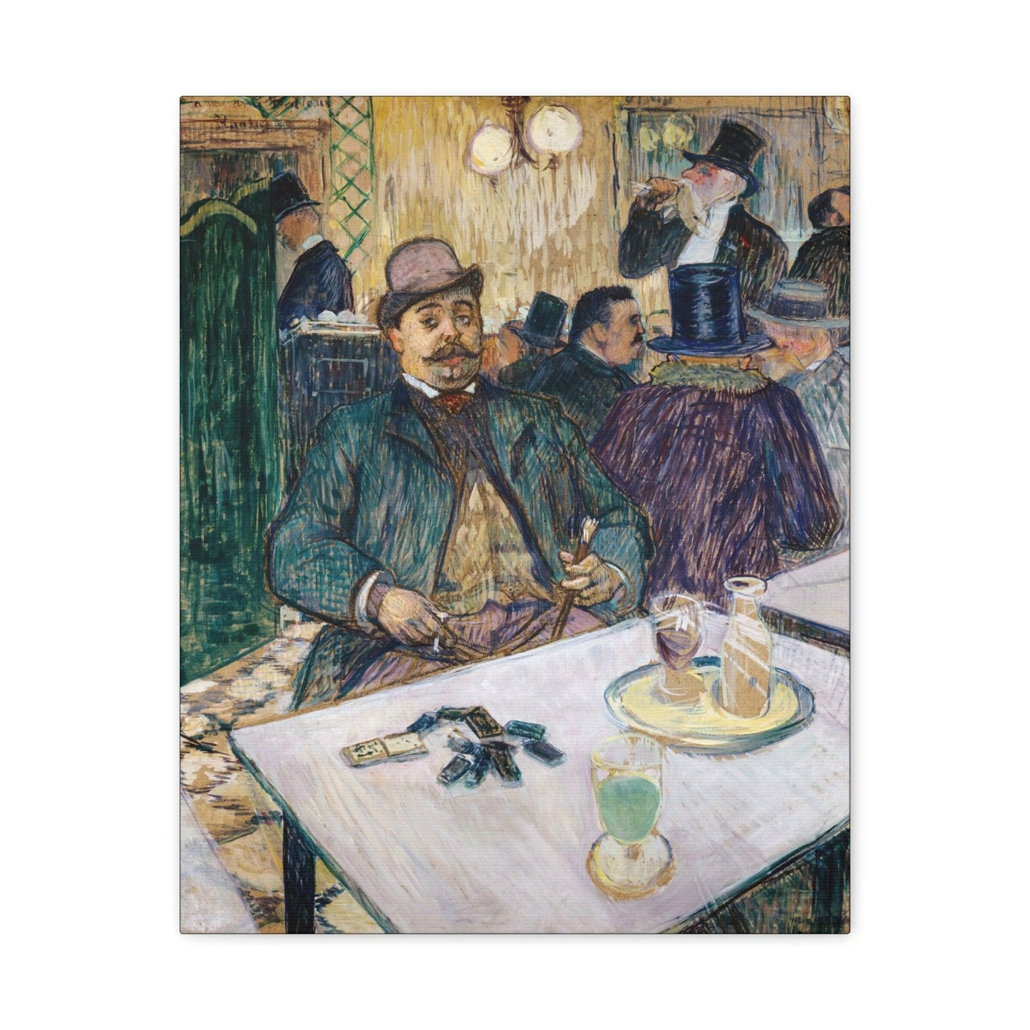 Monsieur Boileau at the Café (1893) painting in high resolution by Henri de Toulouse Lautrec - Matte Canvas, Stretched, 1.25"