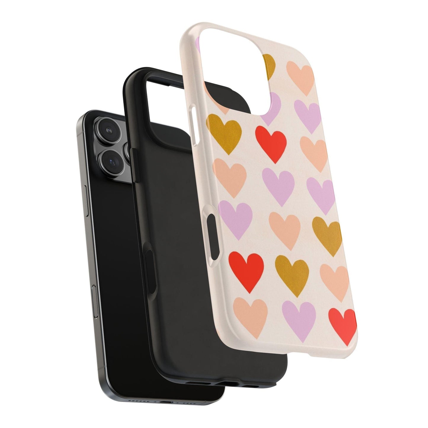 Cutesy Hearts Tough iPhone Cases