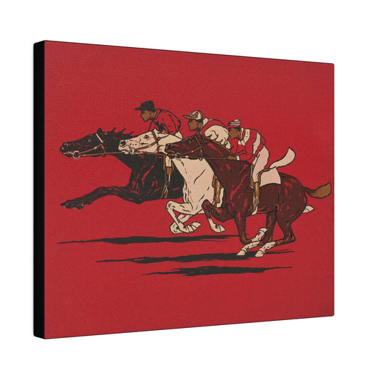 The Runners (1900), vintage horse racing illustration - Matte Canvas, Stretched, 0.75"