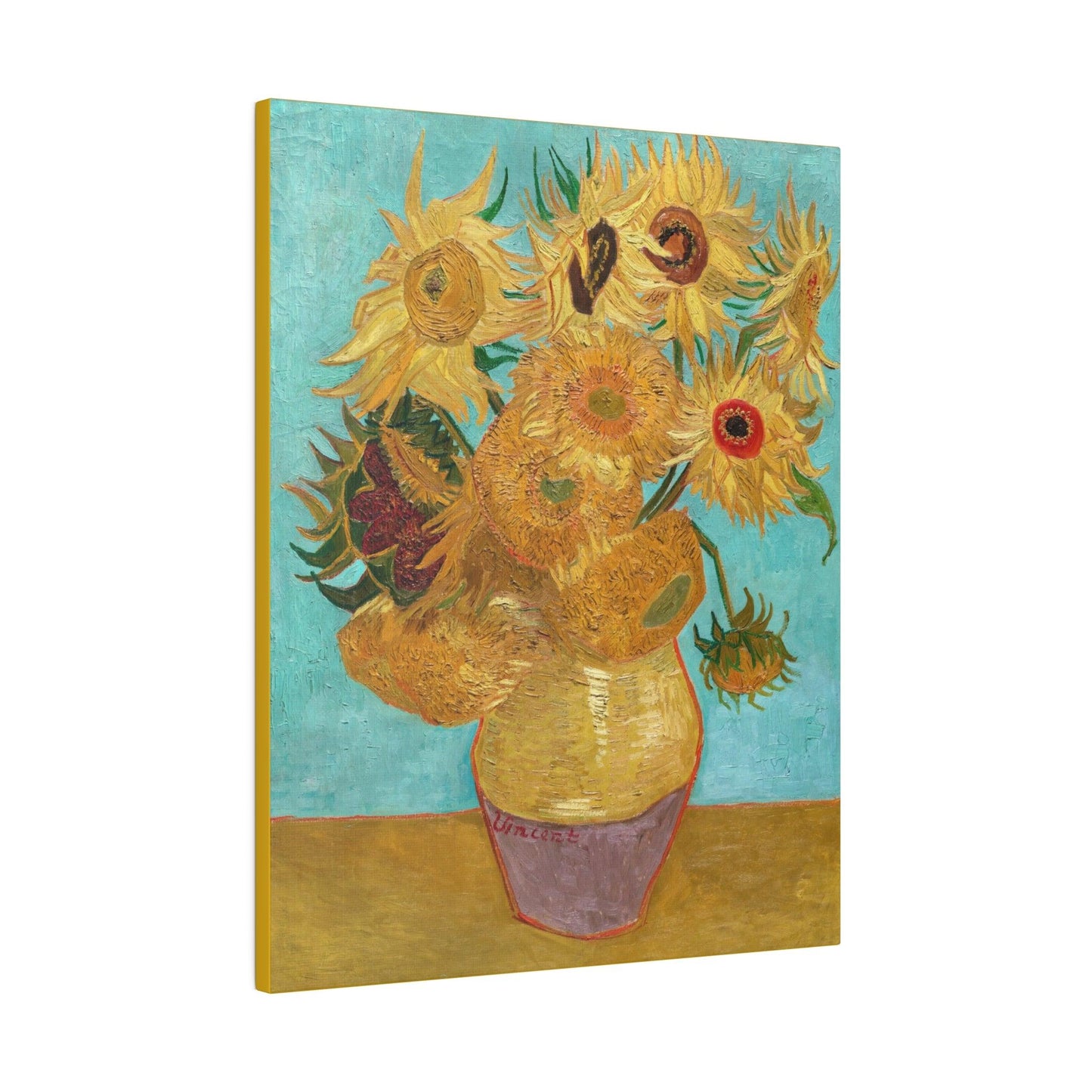 Vincent van Gogh's Vase with Twelve Sunflowers 18881889 famous painting  Matte Canvas Stretched 0.75