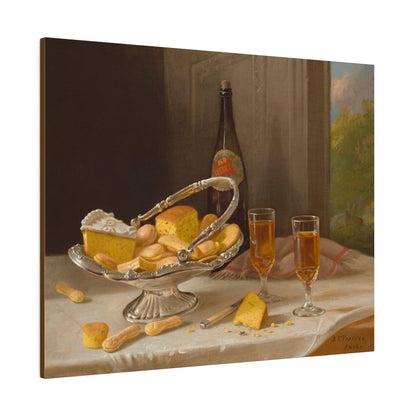 Still Life with Silver Cake Basket (1866) by John F. Francis - Matte Canvas, Stretched, 0.75"