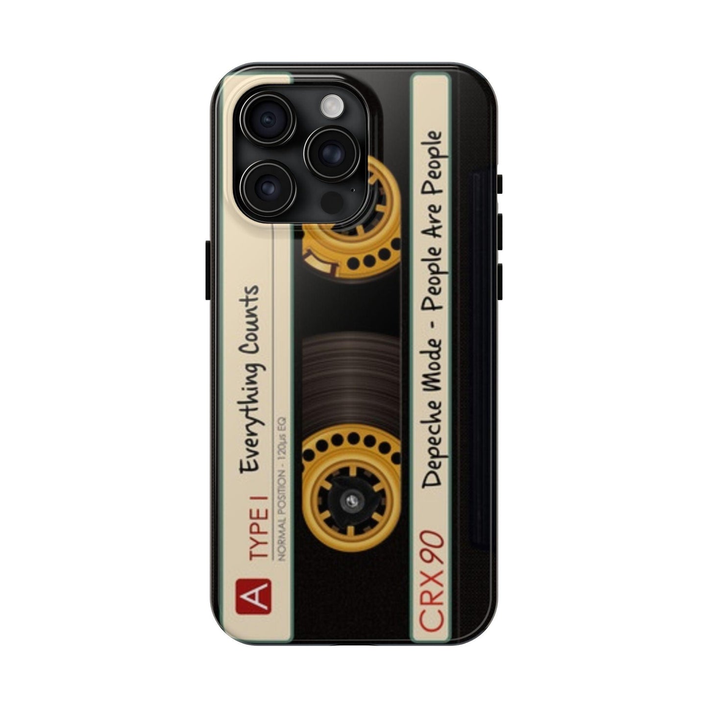 Nostalgic Old Cassette Tape with Yellow wheels iPhone Cases