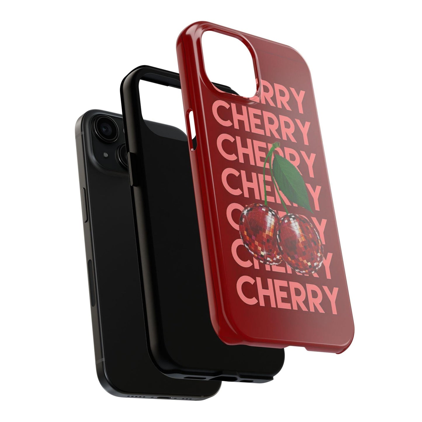 Cherries Disco Inspo iPhone Cases in Cherry Red