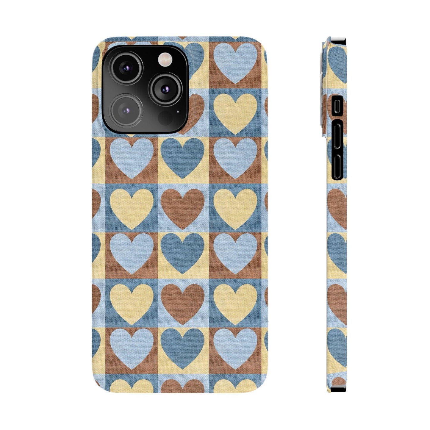 Retro Heart Mosaic Grid Case iPhone Cases