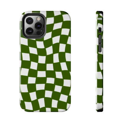 Green Checkmates Tough iPhone Cases