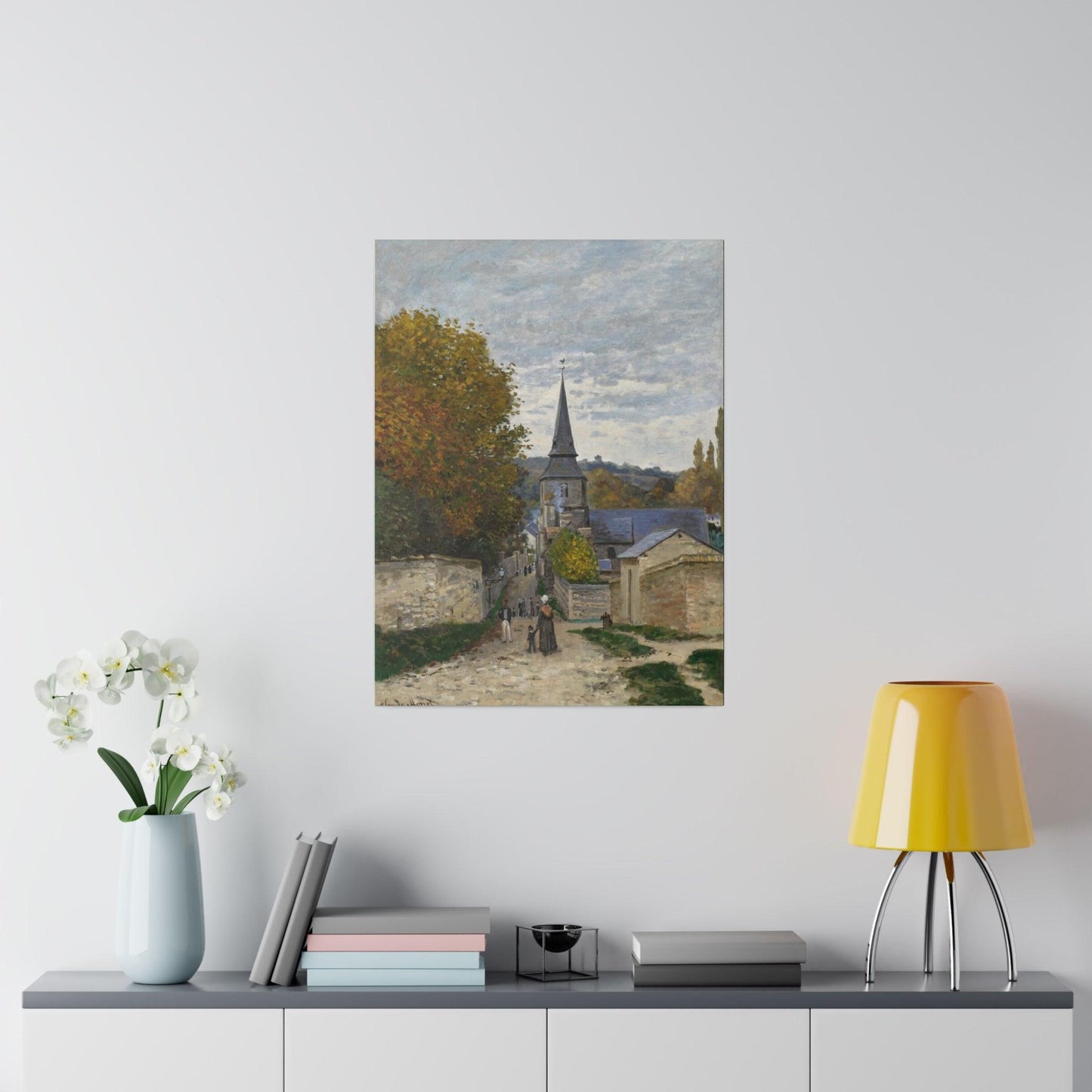 Claude Monet's Street in Sainte-Adresse (1867) famous painting - Matte Canvas, Stretched, 0.75"