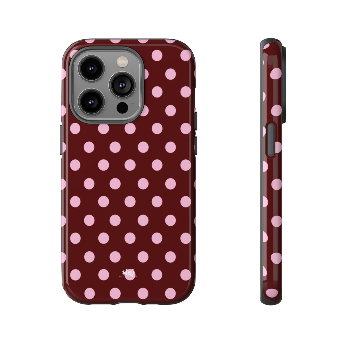 Burgundy Pink Polka Dot Phone Case