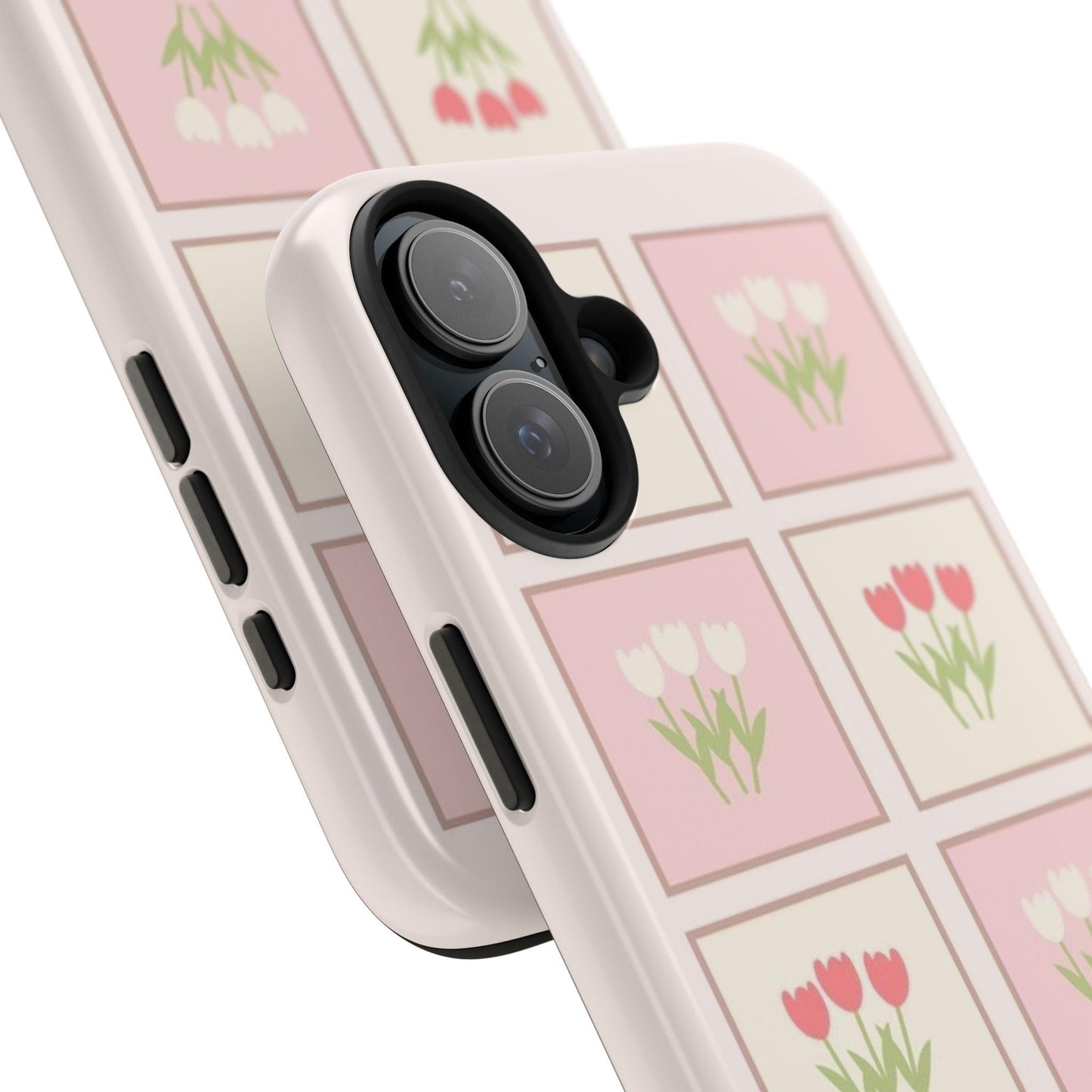 Floral Pastel Tulips Garden Tough iPhone Cases