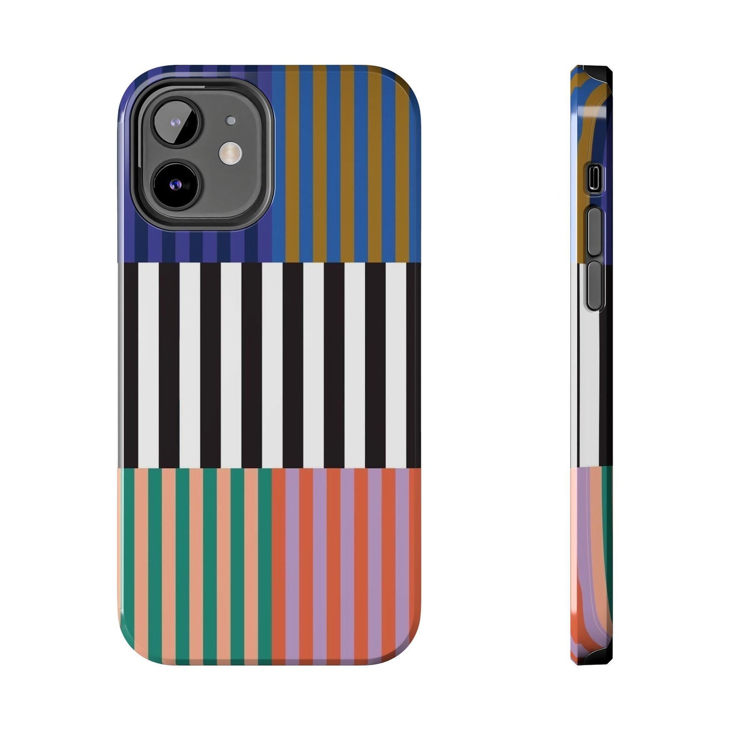 Striped Colorblock Symphony Tough iPhone Cases