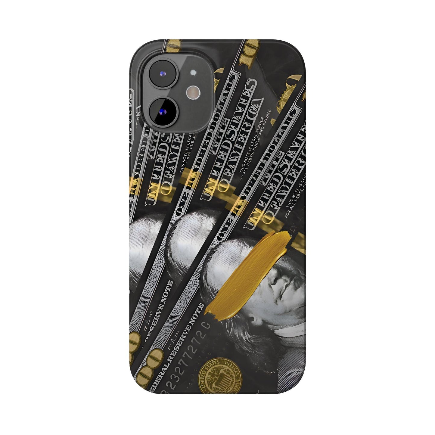 100 US Dollar Slim iPhone Case in Black & Gold - SMARTHOMEGOODIES