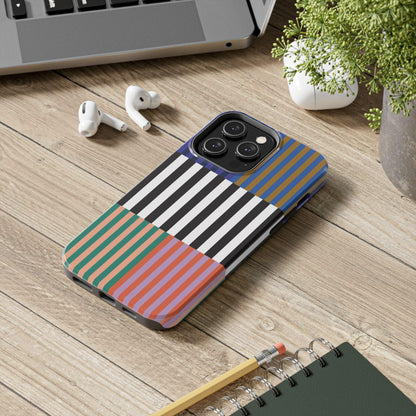 Striped Colorblock Symphony Tough iPhone Cases