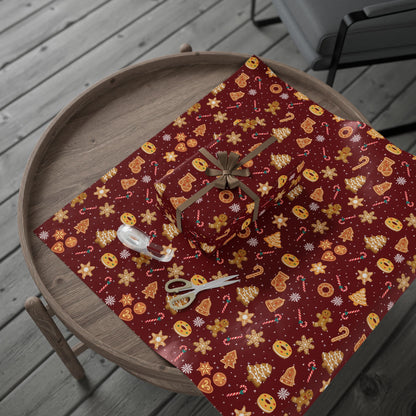 The Cookie Wonderland Burgundy Wrapping Paper