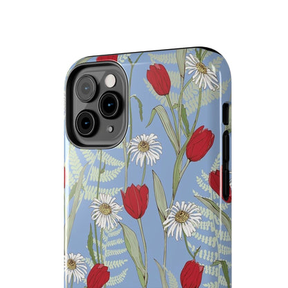 Blooms on Blue Tough iPhone Cases