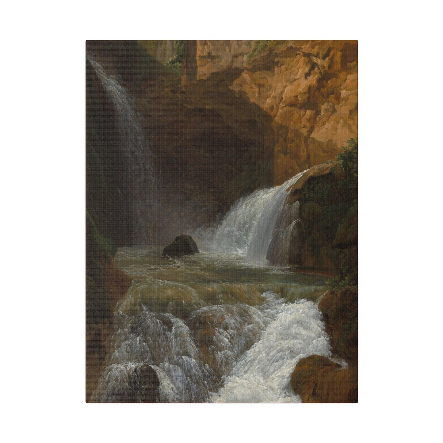 View of the Waterfalls at Tivoli 1788 by Jean Joseph Xavier Bidauld on a Matte Canvas Stretched 0.75