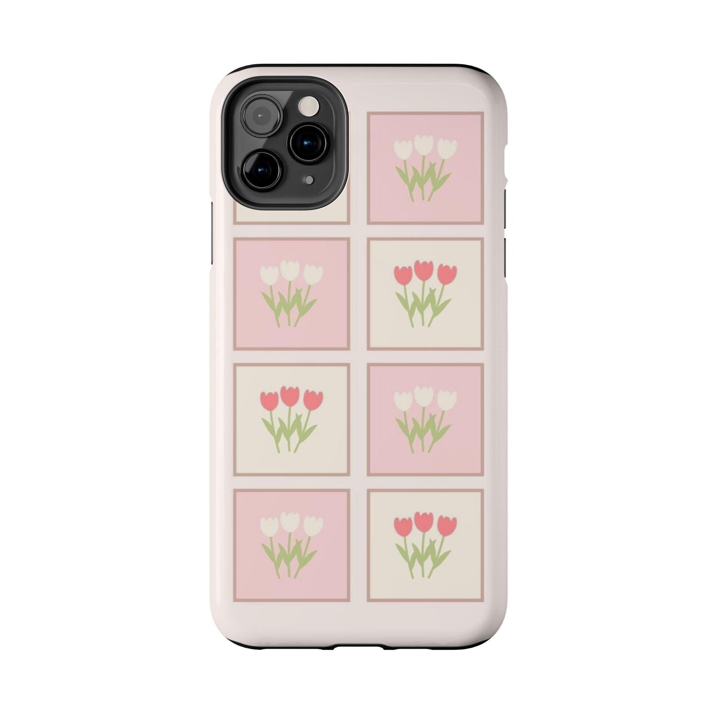 Floral Pastel Tulips Garden Tough iPhone Cases