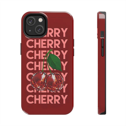 Cherries Disco Inspo iPhone Cases in Cherry Red