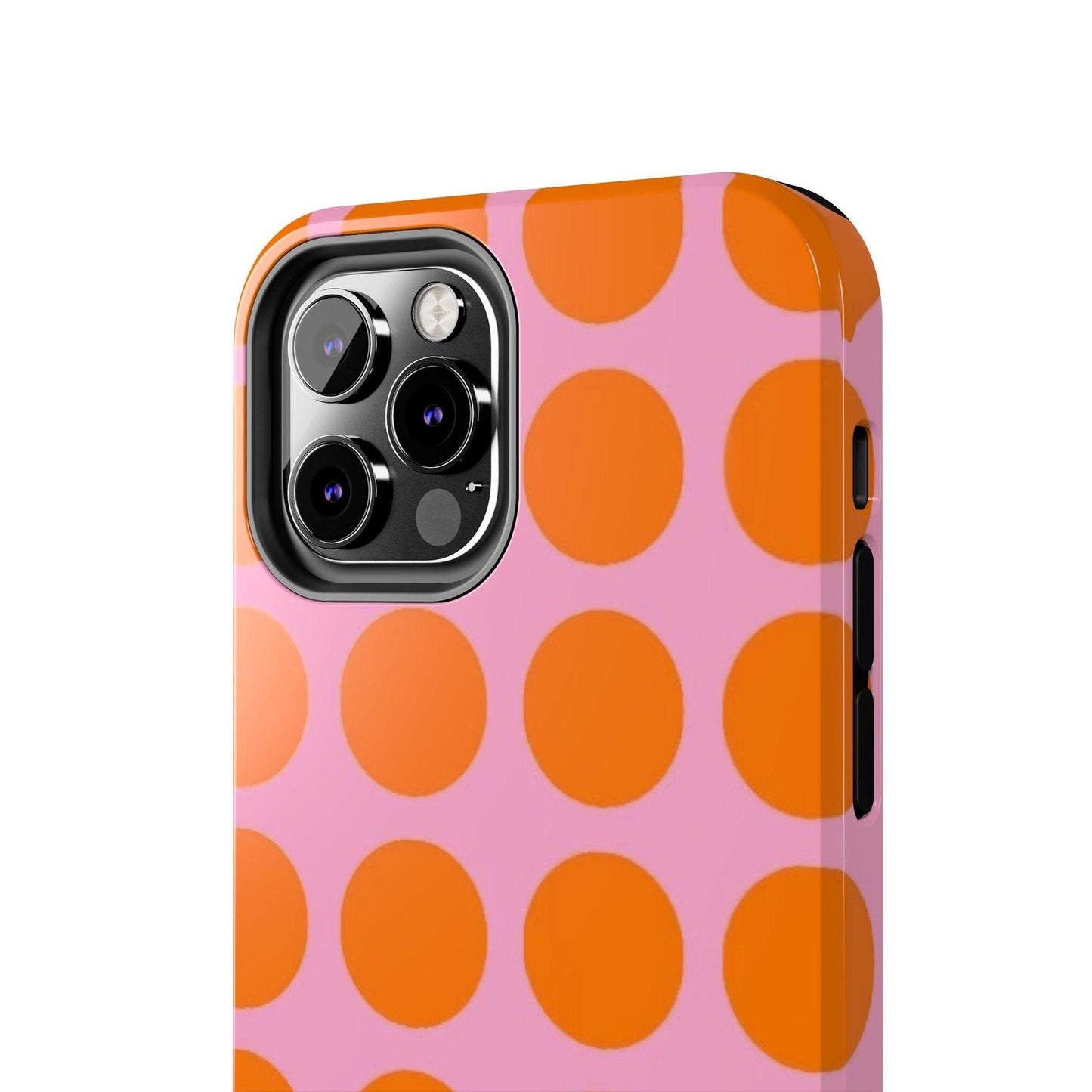 Orange Dots on Pink Tough Phone Cases