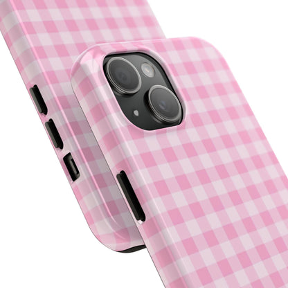 Pink Gingham Tough iPhone Cases