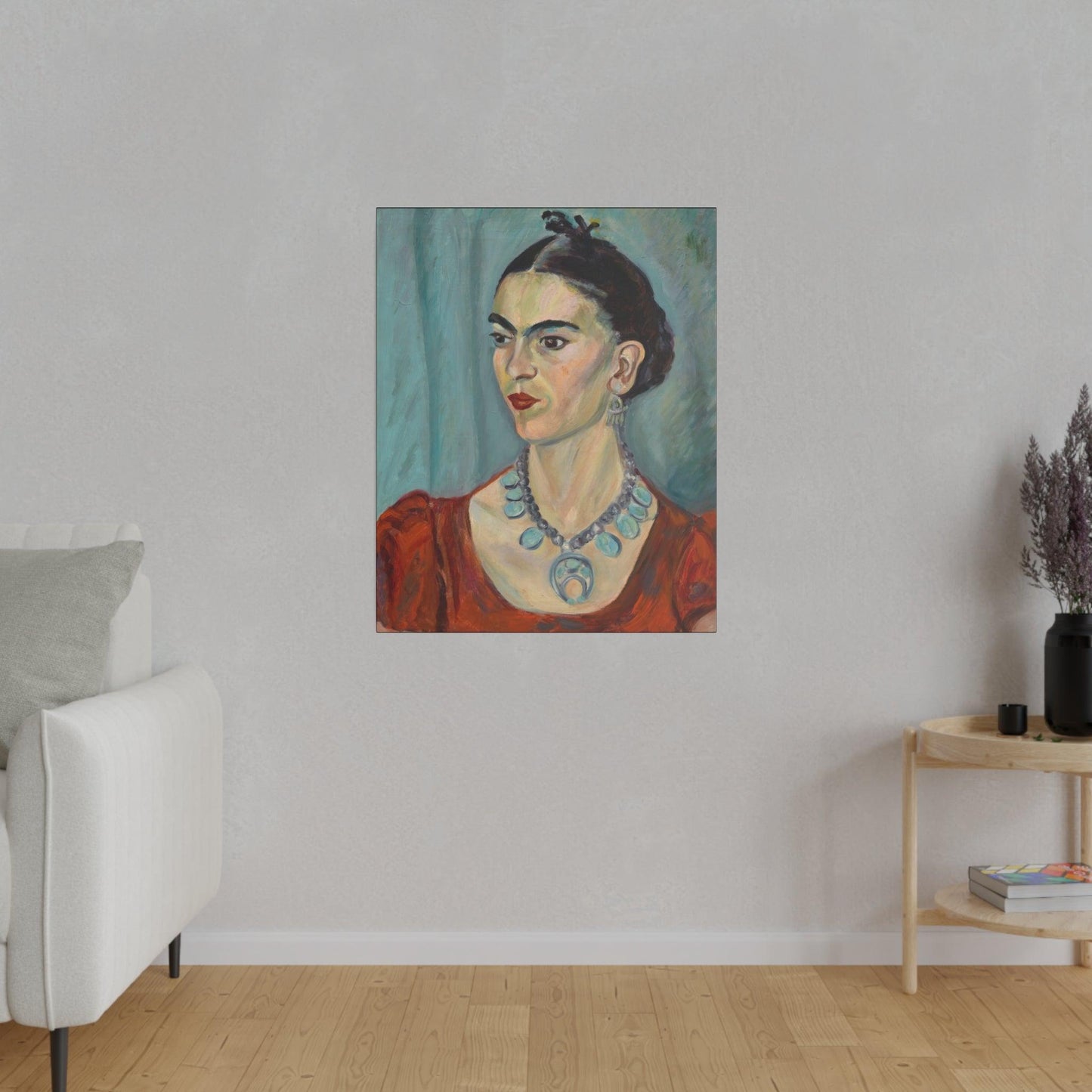 Frida Kahlo 1933 vintage woman portrait painting by Magda Pach on Matte Canvas Stretched 0.75