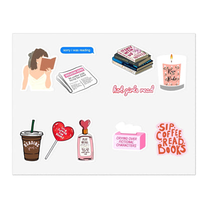 Hot Girls Read Sticker Sheets for Book Reader Girls