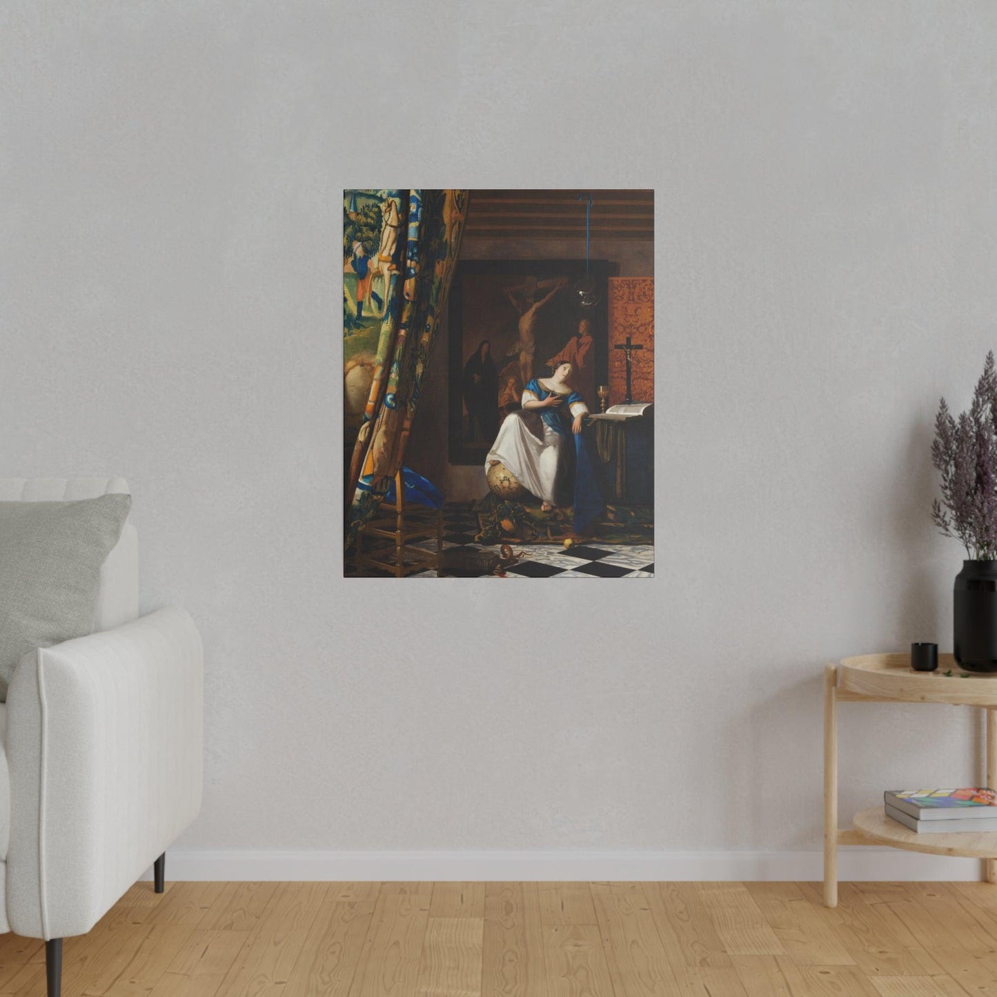 Allegory of the Catholic Faith circa 1670 by Johannes Vermeer on a Matte Canvas Stretched 0.75