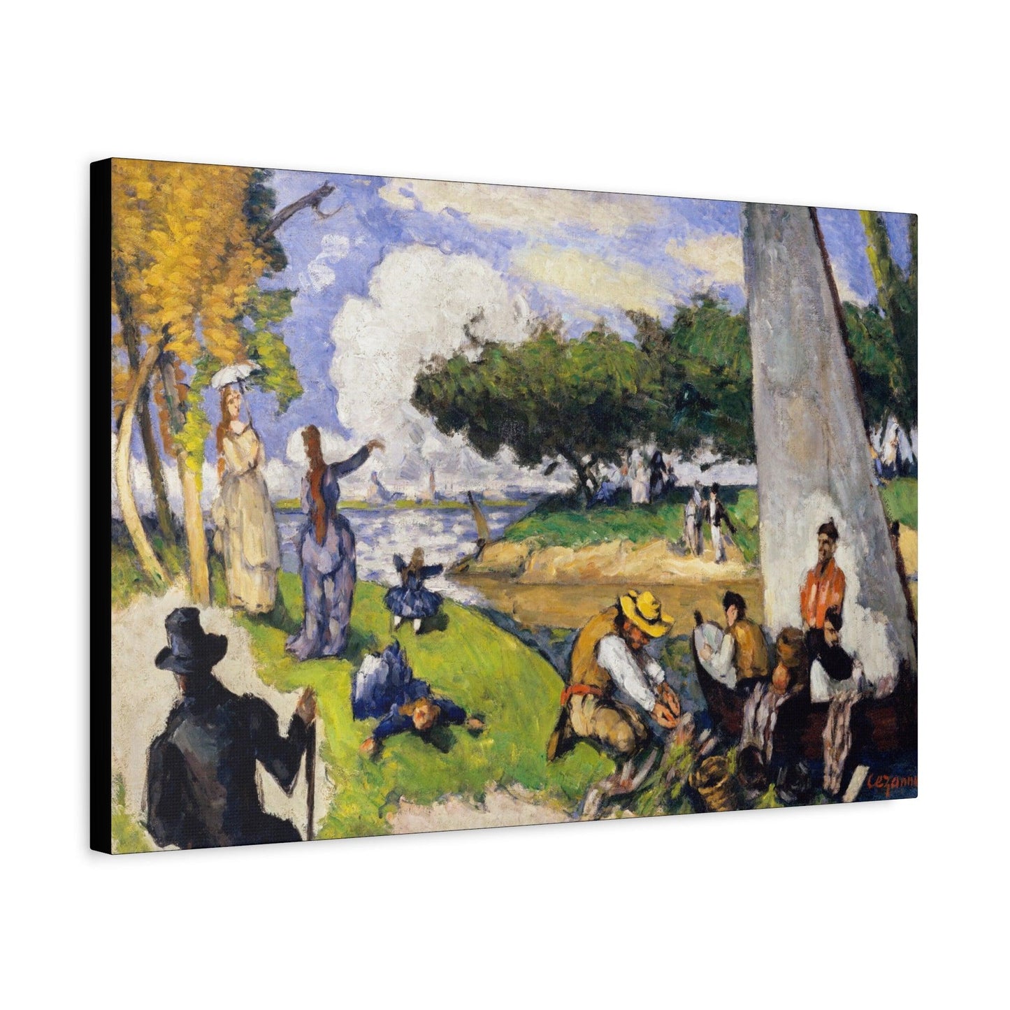 Paul Cézanne's The Fishermen (1875) - Matte Canvas, Stretched, 1.25"