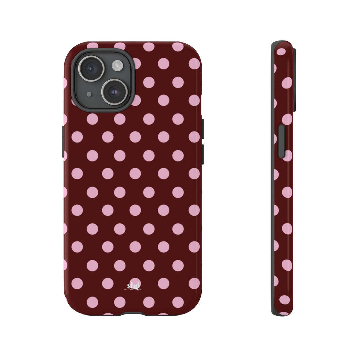 Burgundy Pink Polka Dot Phone Case