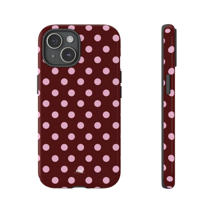 Burgundy Pink Polka Dot Phone Case