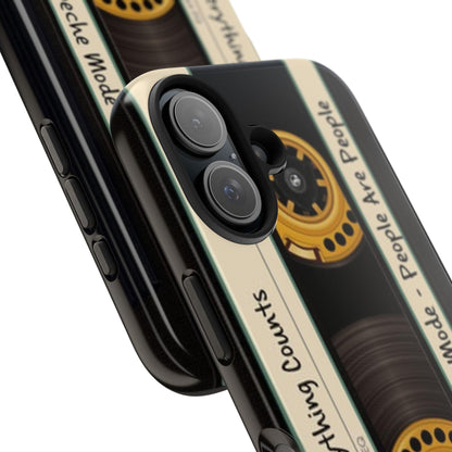 Nostalgic Old Cassette Tape with Yellow wheels iPhone Cases