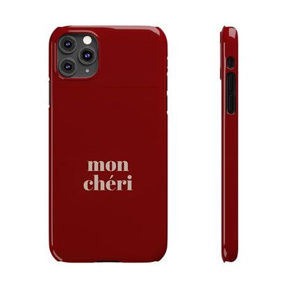 Mon Cheri iPhone Slim Phone Cases (Cherry Red)