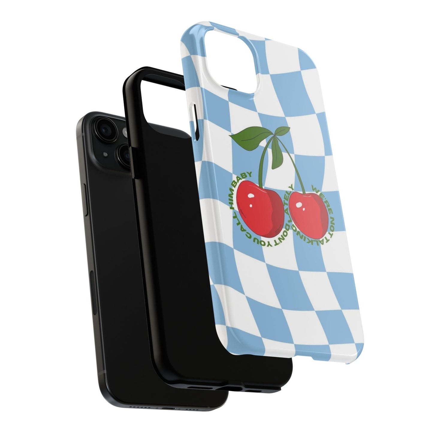 Cherry Gossip Check Tough iPhone Cases