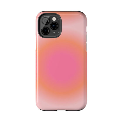 Coral Blushed Aura Tough iPhone Cases