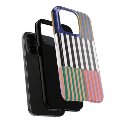 Striped Colorblock Symphony Tough iPhone Cases