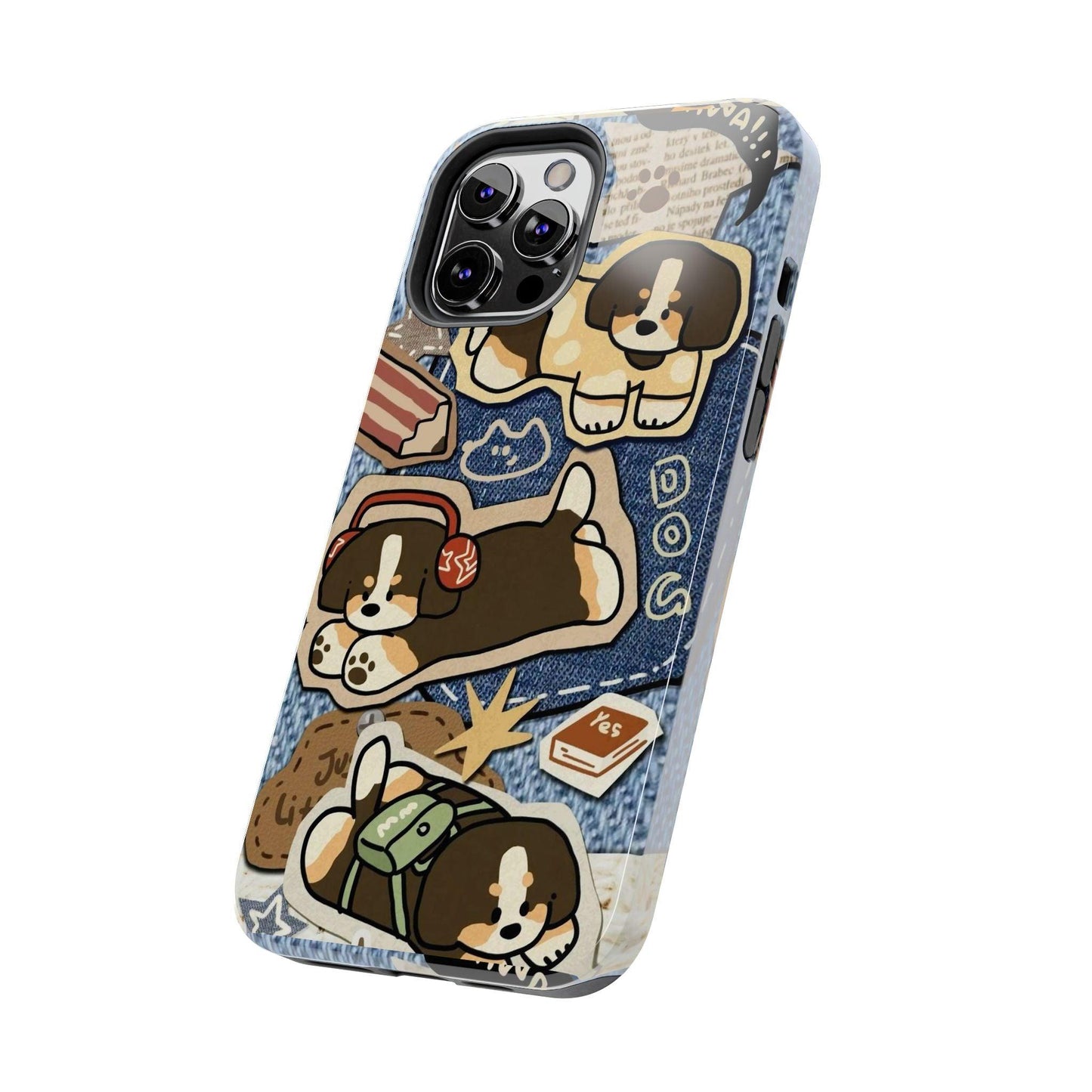 Puppy Pals Denim Vibes Tough iPhone Cases