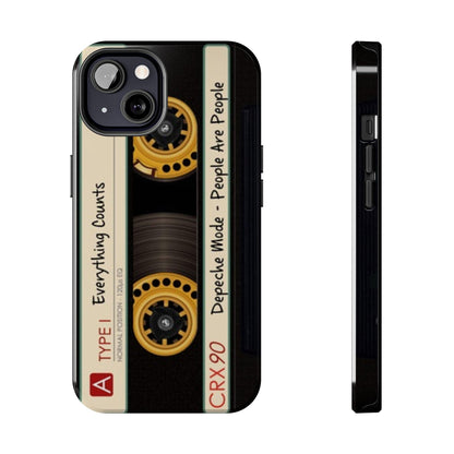 Nostalgic Old Cassette Tape with Yellow wheels iPhone Cases